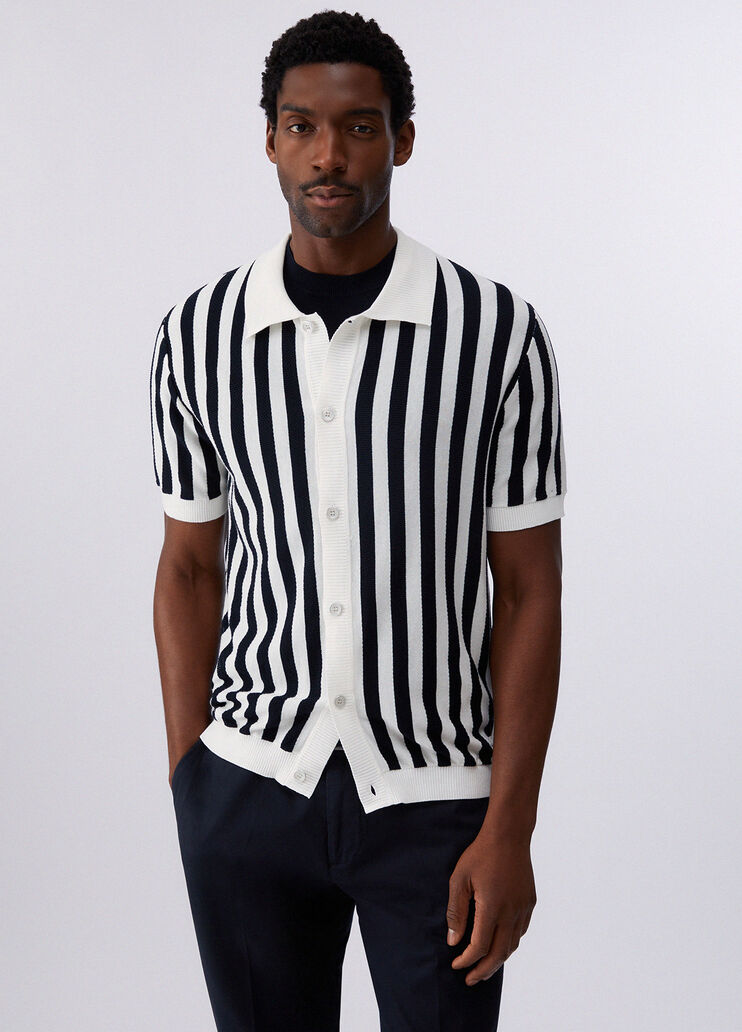 Cardigan &agrave; rayures denim fonc&eacute; Liu Jo - medium