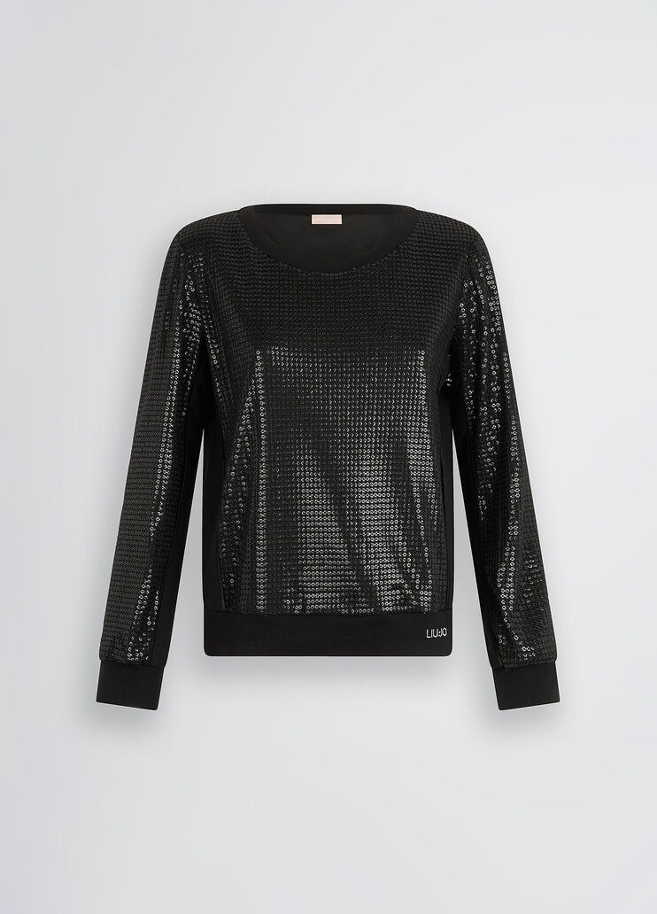 Sweatshirt with sequins black Liu Jo - large image number 6 Sweatshirt with sequins black Liu Jo - large image number 6
