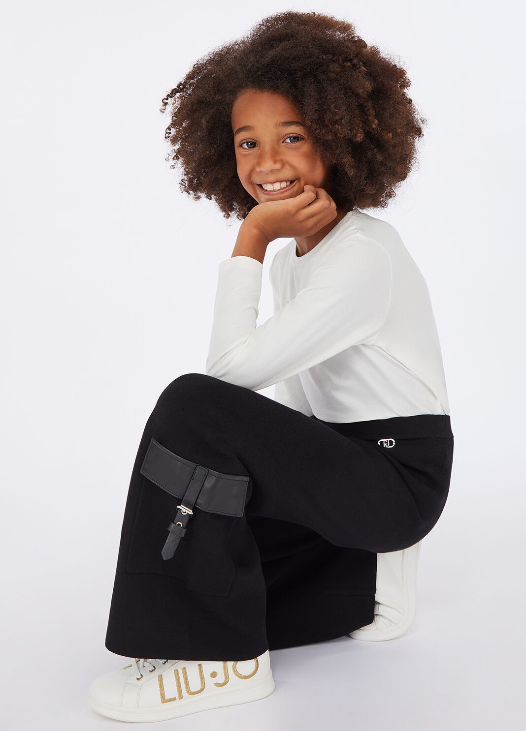 Knit trousers with buckles black Liu Jo - large image number 0