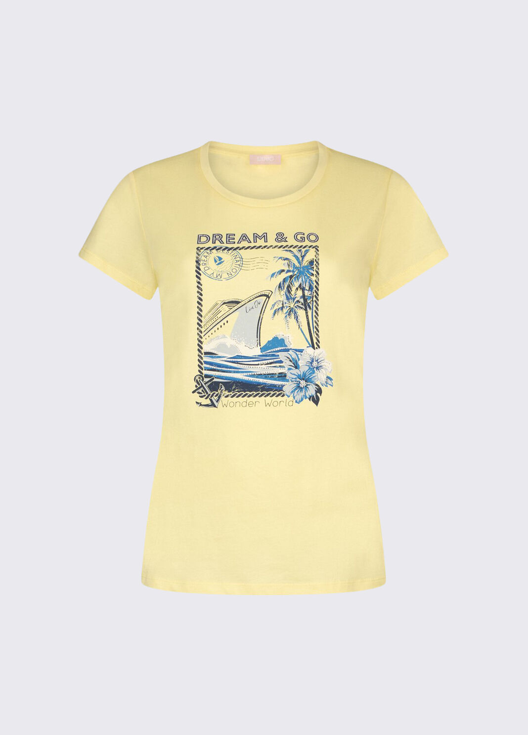 T-Shirt mit Print und Applikationen Gelb Liu Jo - large image number 6