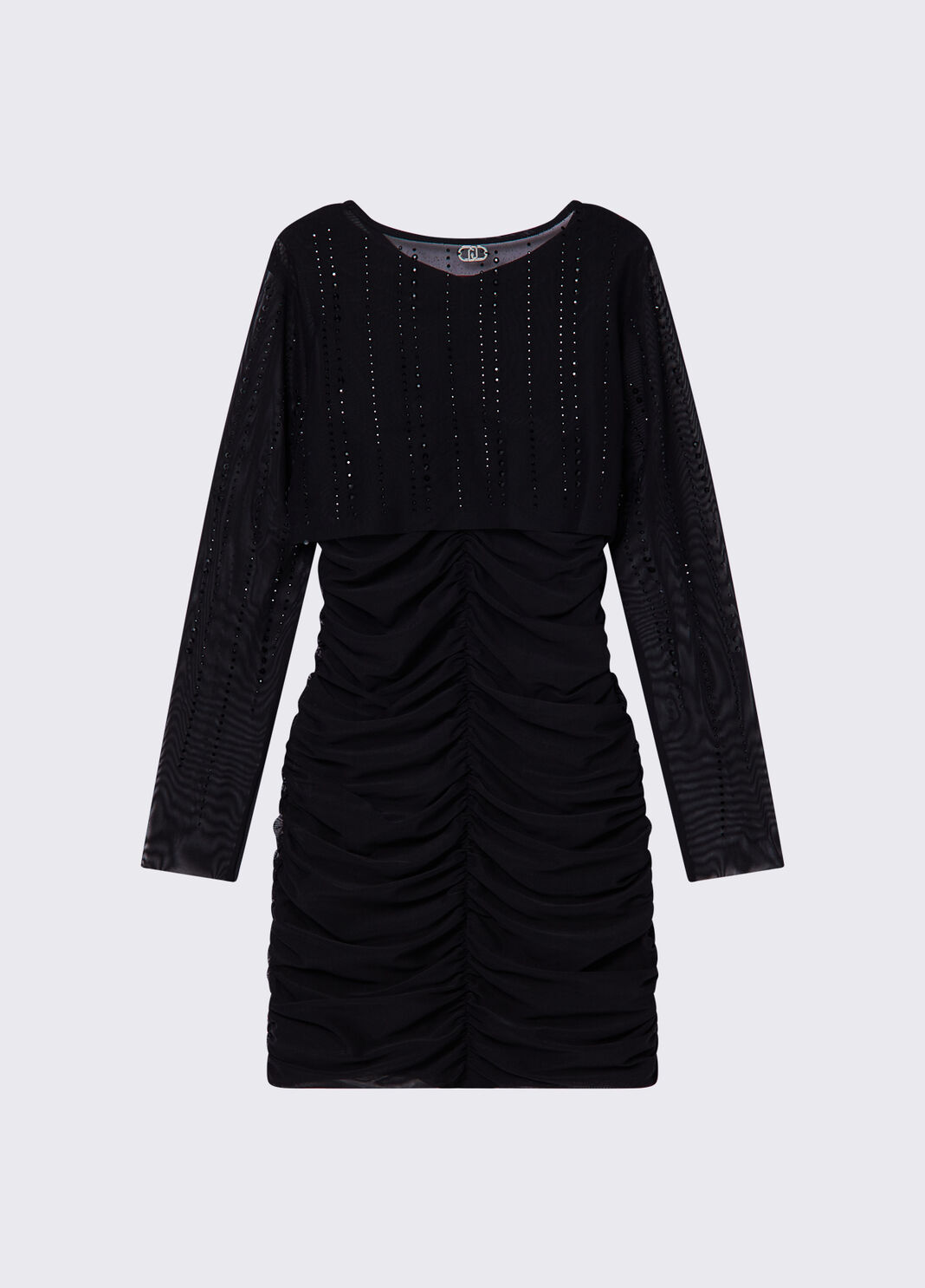 Short tulle dress with rhinestones black Liu Jo - large image number 3