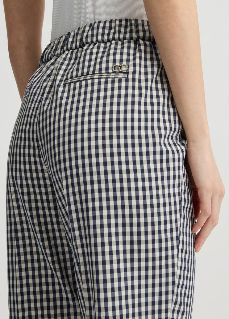 Cropped chequered trousers blue/white vichy Liu Jo - large image number 4 Cropped chequered trousers blue/white vichy Liu Jo - large image number 4