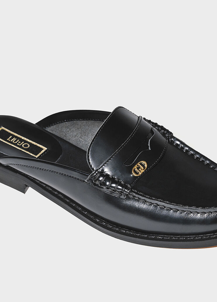 Black leather slippers black Liu Jo - large image number 4 Black leather slippers black Liu Jo - large image number 4