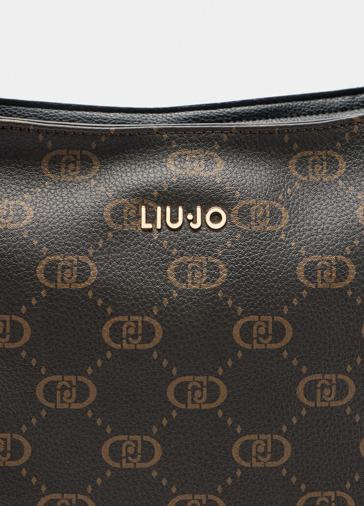 Medium hobo bag with logo black Liu Jo - medium Medium hobo bag with logo black Liu Jo - medium