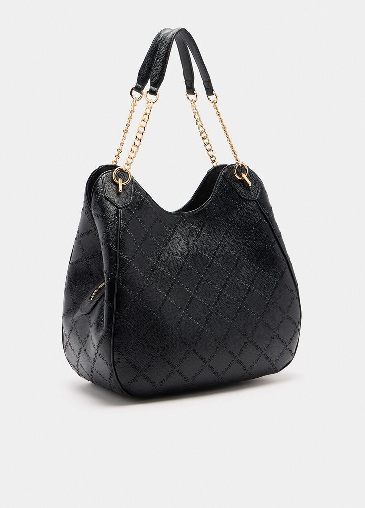 Borsa a mano con logo nero Liu Jo - large image number 1