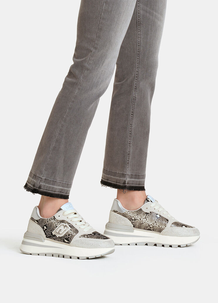 Sneakers en python avec strass gris Liu Jo - medium Sneakers en python avec strass gris Liu Jo - medium