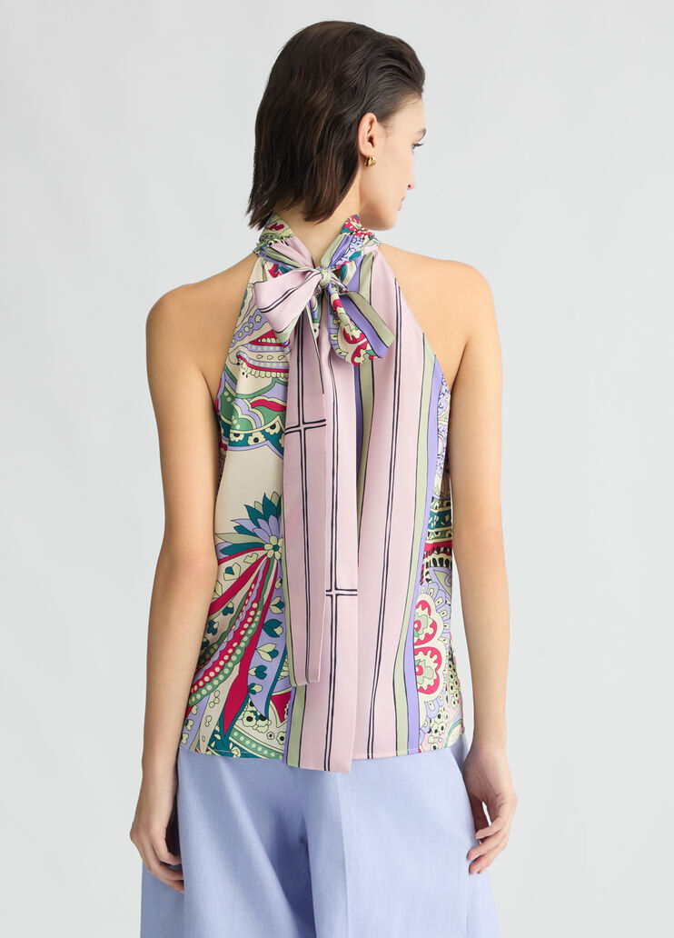 Printed satin top foulard print Liu Jo - large image number 1 Printed satin top foulard print Liu Jo - large image number 1