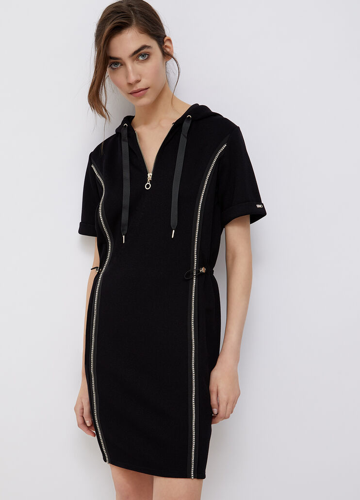 Kurzes Kleid mit Kapuze Schwarz Liu Jo - large image number 0