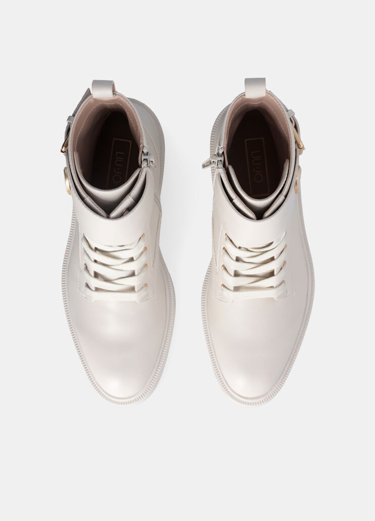 Leather combat boots milk Liu Jo - large image number 3 Leather combat boots milk Liu Jo - large image number 3