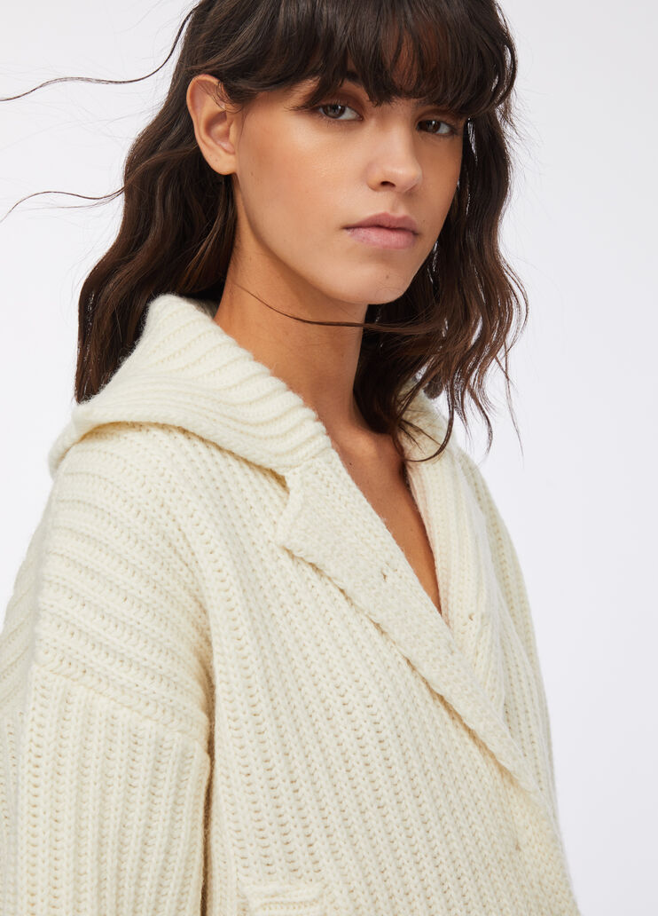 Wool knit coat white Liu Jo - large image number 4