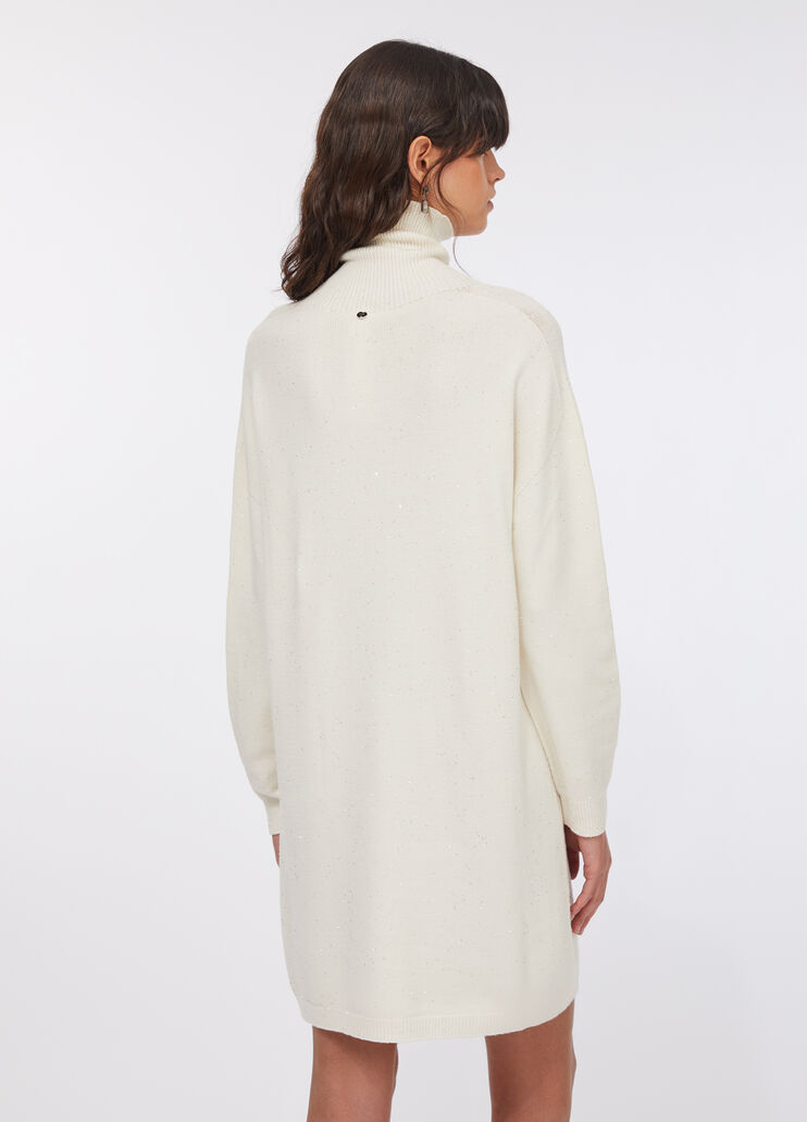 Vestido de punto con microlentejuelas blanco lana Liu Jo - large image number 1