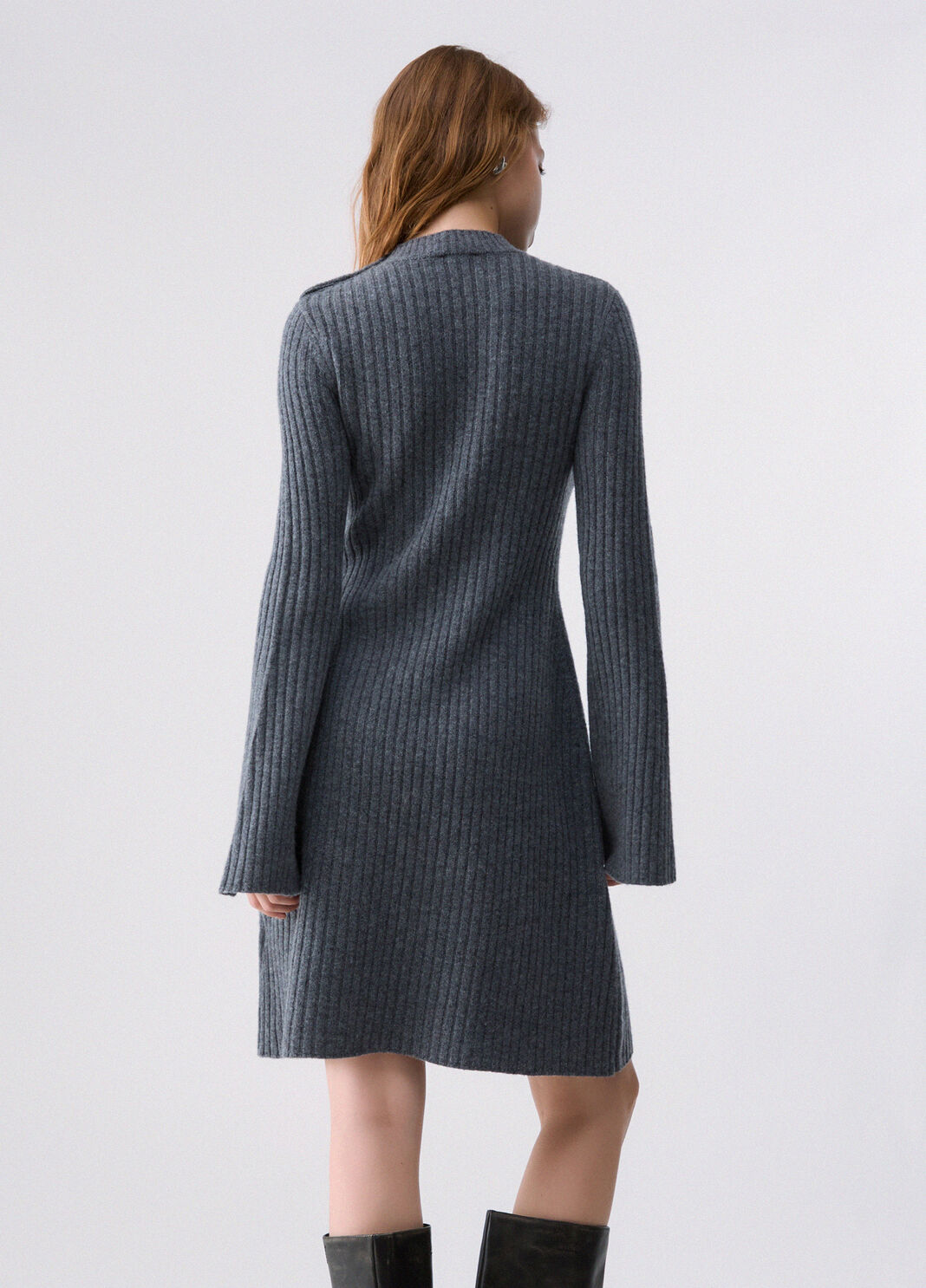 Short knitted dress grey m&eacute;lange Liu Jo - large image number 1