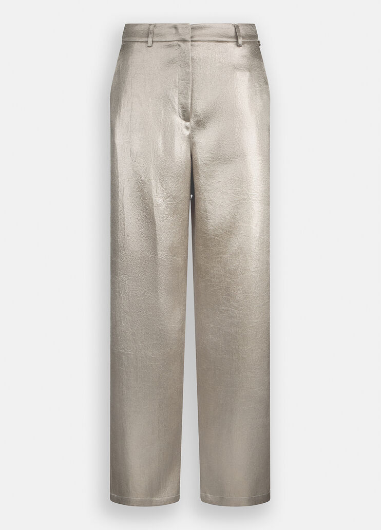 Laminated crepe trousers gold Liu Jo - large image number 6
