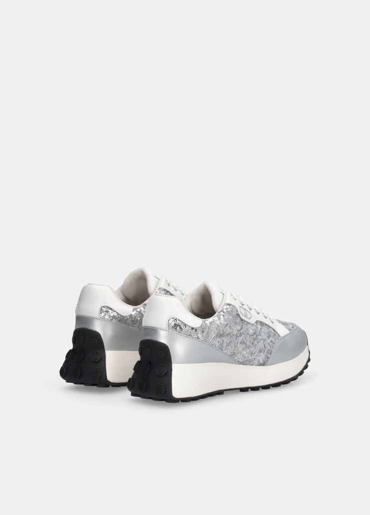 Sneakers with all-over glitter silver Liu Jo - large image number 3 Sneakers with all-over glitter silver Liu Jo - large image number 3