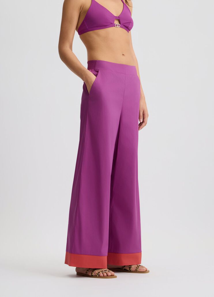 Cotton palazzo trousers purple Liu Jo - large image number 3 Cotton palazzo trousers purple Liu Jo - large image number 3