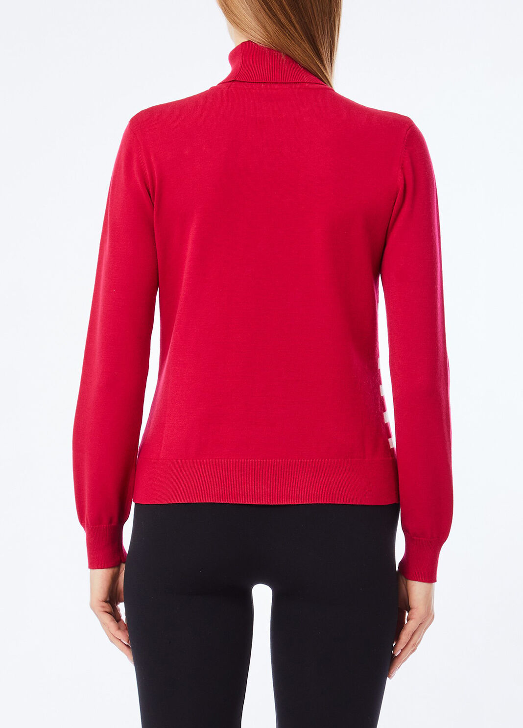 Jersey de cuello alto a rayas rojo cereza Liu Jo - large image number 1