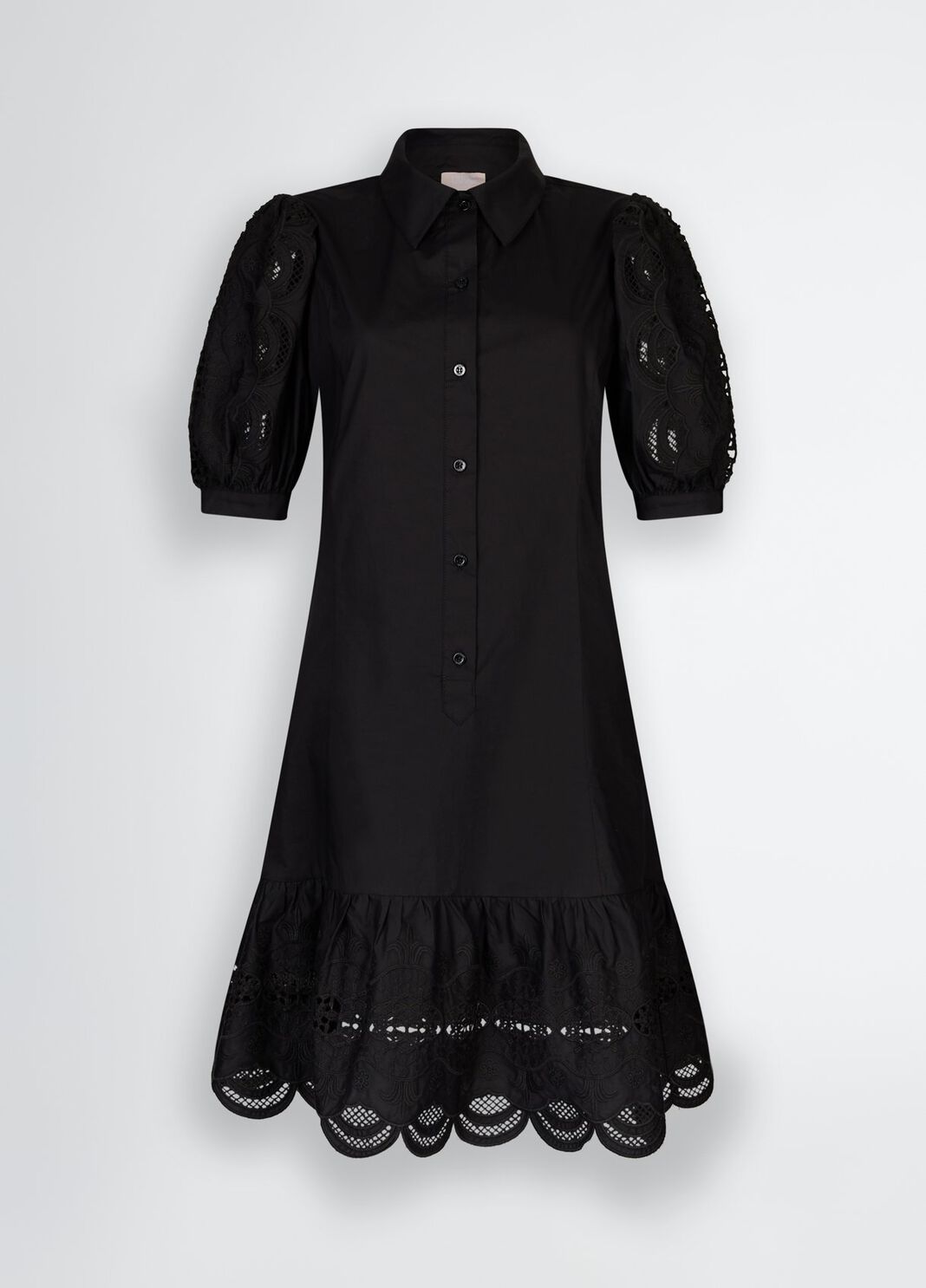 Cotton shirt dress with embroidery black Liu Jo - large image number 4