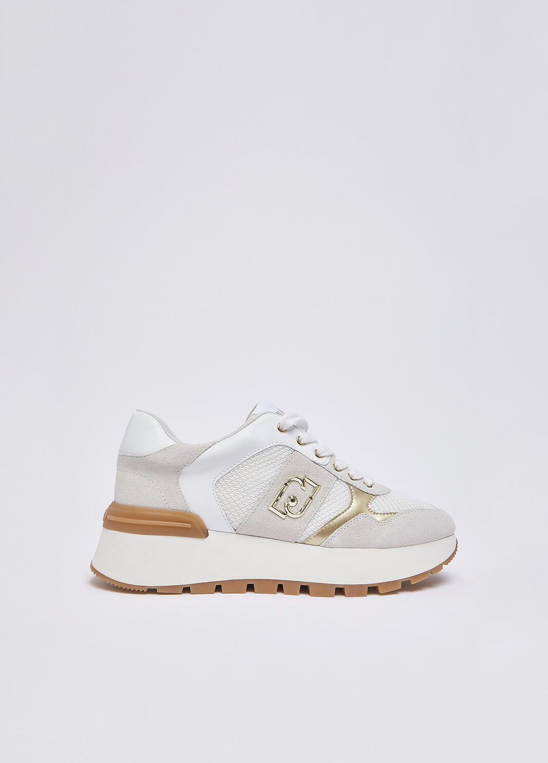  Suede and mesh platform sneakers white Liu Jo - large image number 0