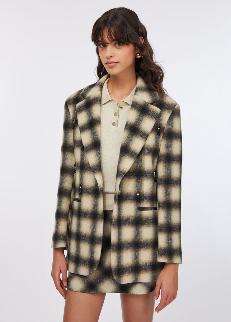 Chequered jacket with bejewelled embroidery check Liu Jo - large image number 0