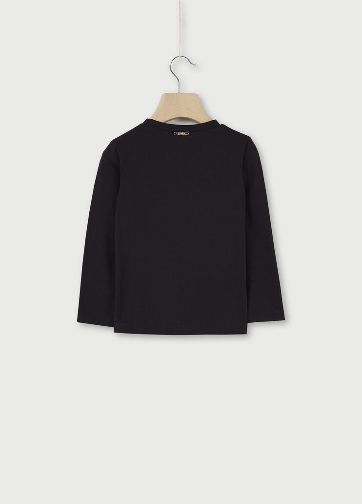 T-shirt with flounces Black Liu Jo - large image number 1