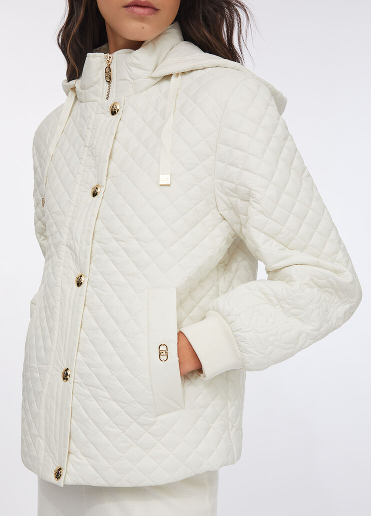 Quilted nylon coat milk white Liu Jo - large image number 3
