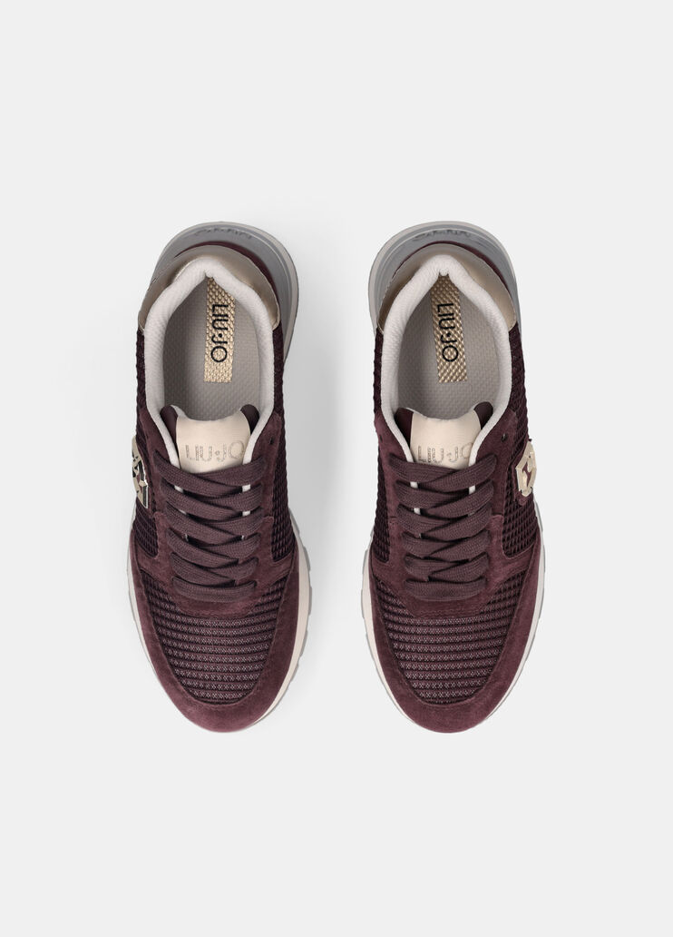 Suede and mesh sneakers bordeaux Liu Jo - large image number 4