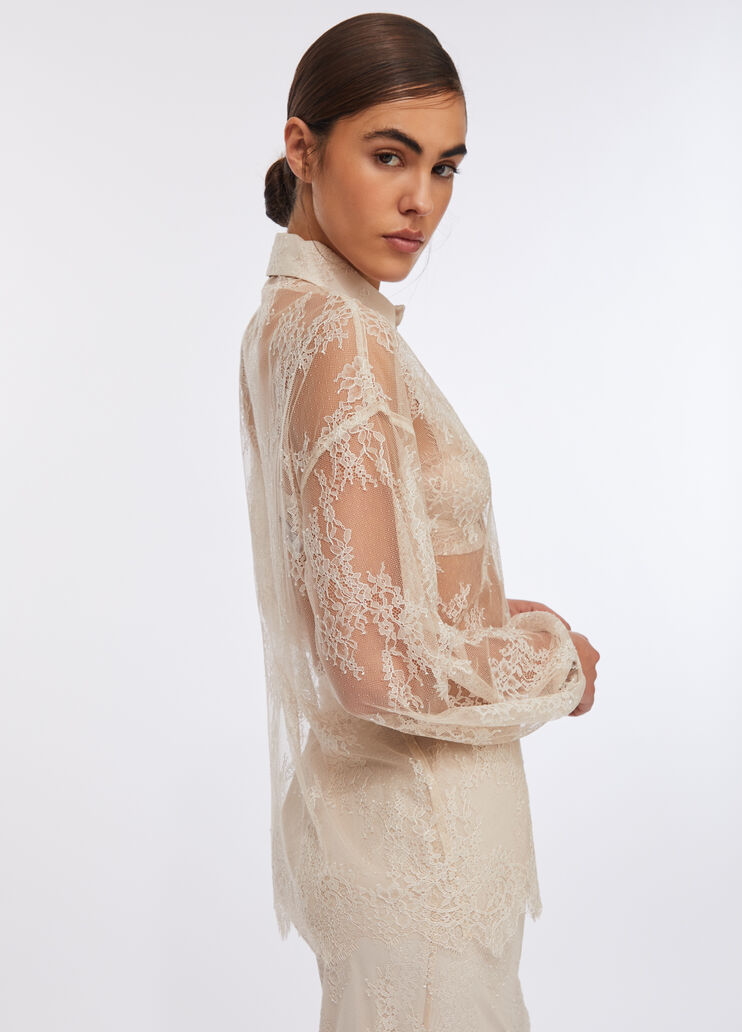 Hemdbluse aus Spitze Beige Liu Jo - large image number 3 Hemdbluse aus Spitze Beige Liu Jo - large image number 3