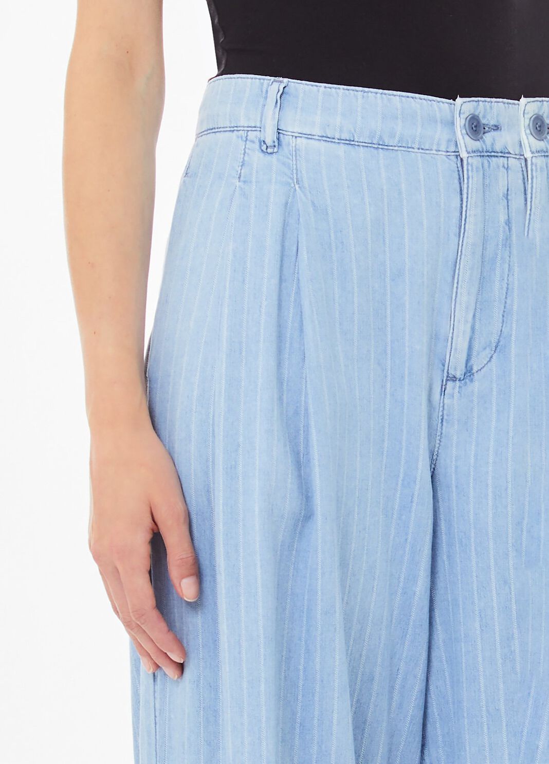 Pinstripe denim jeans light blue denim Liu Jo - large image number 2