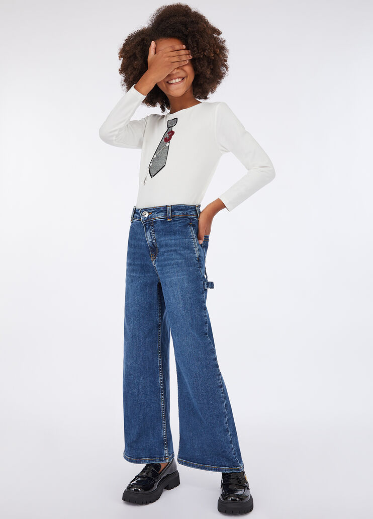Jean évasé en coton denim bleu foncé Liu Jo - large image number 0 Jean évasé en coton denim bleu foncé Liu Jo - large image number 0