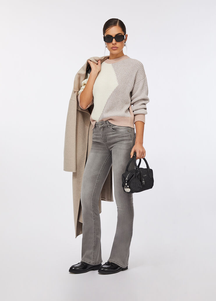 Джинсы клеш высокой посадки серый деним Liu Jo - medium