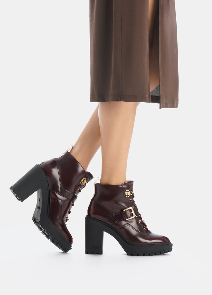 Полусапоги из брашированной кожи темно-винный Liu Jo - large image number 0