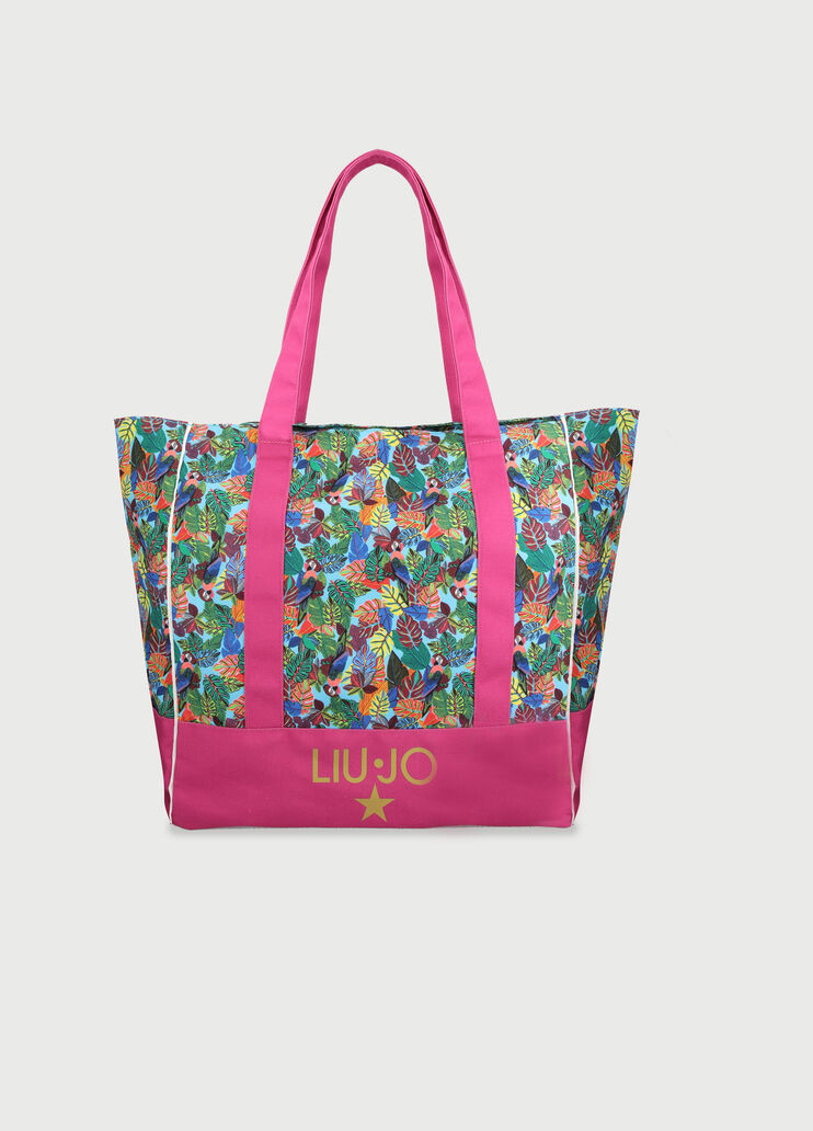 Borsa da spiaggia a fiori Stampa multicolor Liu Jo - large image number 0