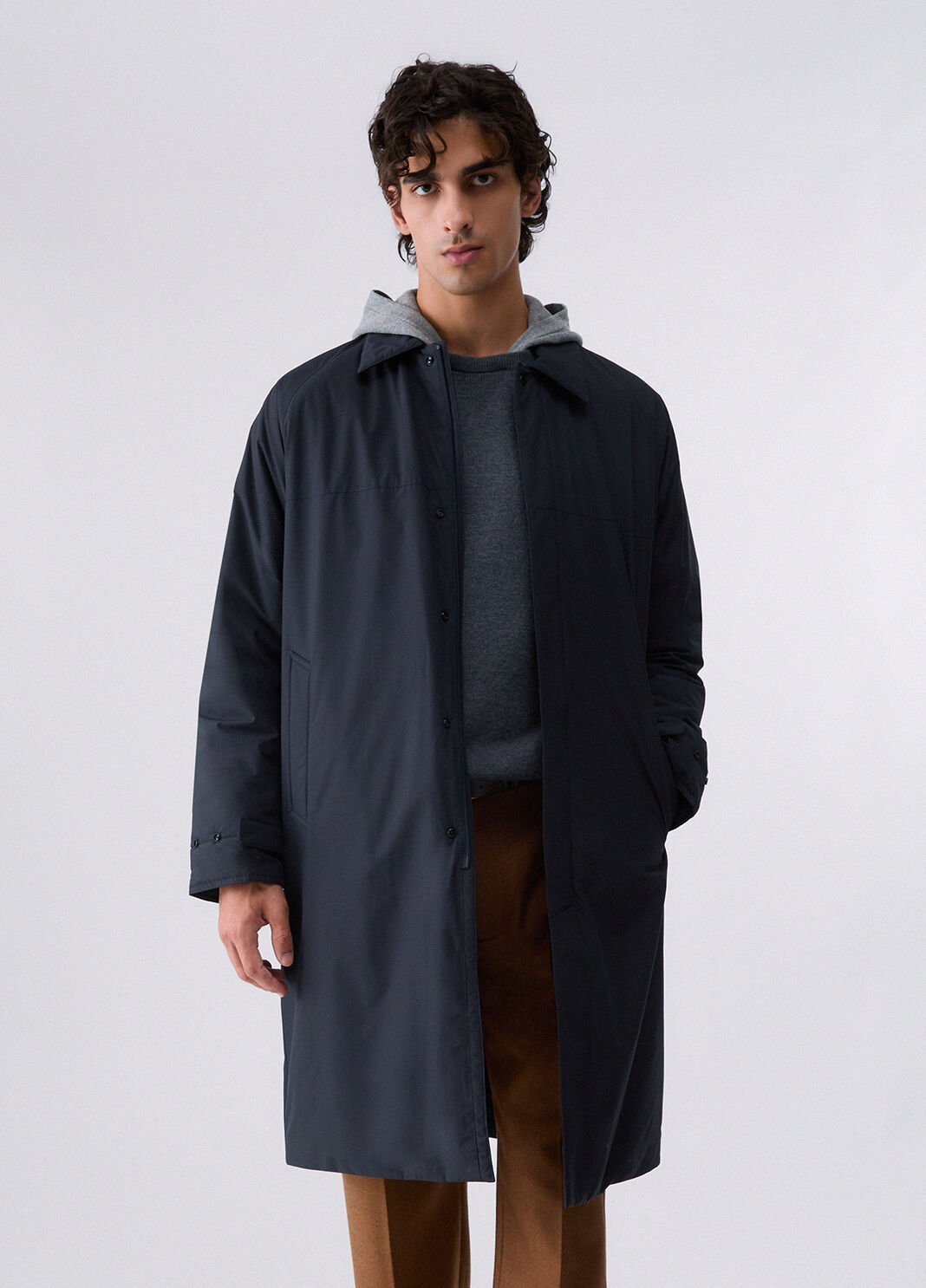 Trenchcoat lang gef&uuml;ttert Dunkelblau Liu Jo - large image number 0