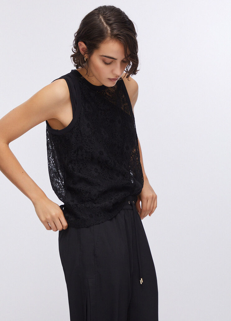 Spitzentop Schwarz Liu Jo - medium