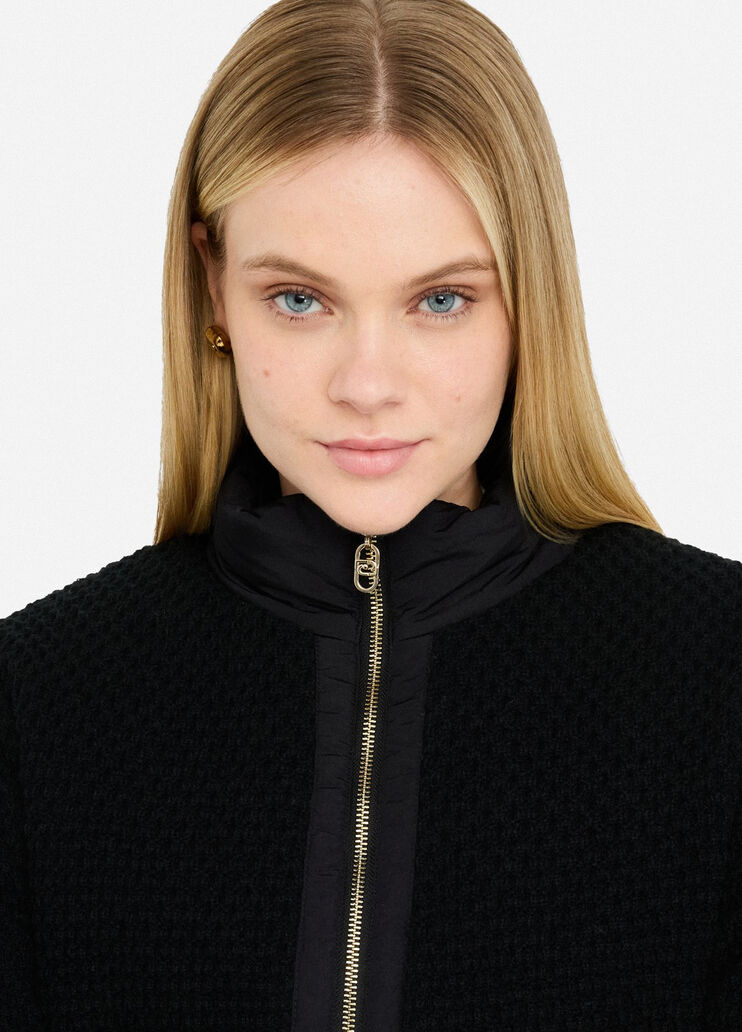 Veste en nylon matelassé et maille noir Liu Jo - large image number 2