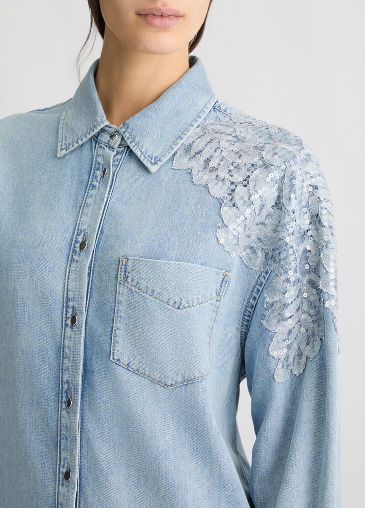 Denim dress with lace light denim Liu Jo - medium Denim dress with lace light denim Liu Jo - medium