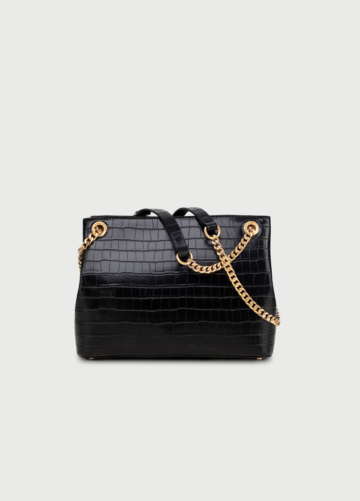 Crocodile effect shoulder bag Black Liu Jo - large image number 3