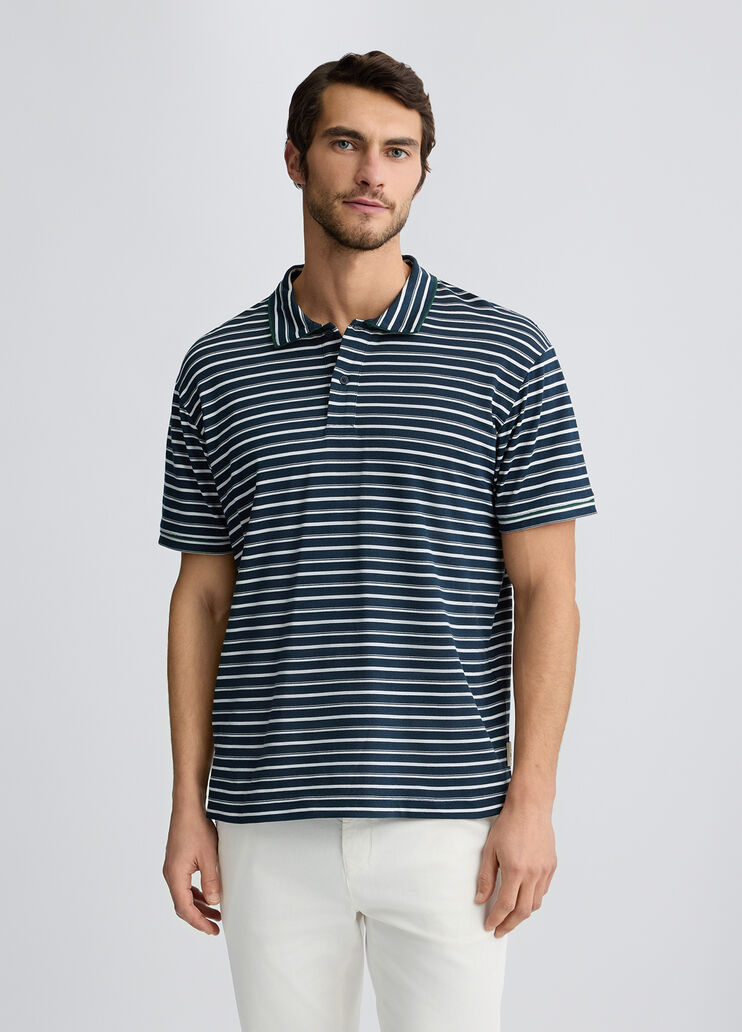 Striped knit polo shirt dark blue Liu Jo - medium