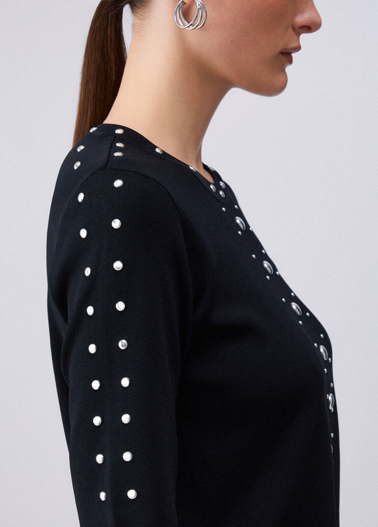 Knit top with studs black Liu Jo - large image number 4