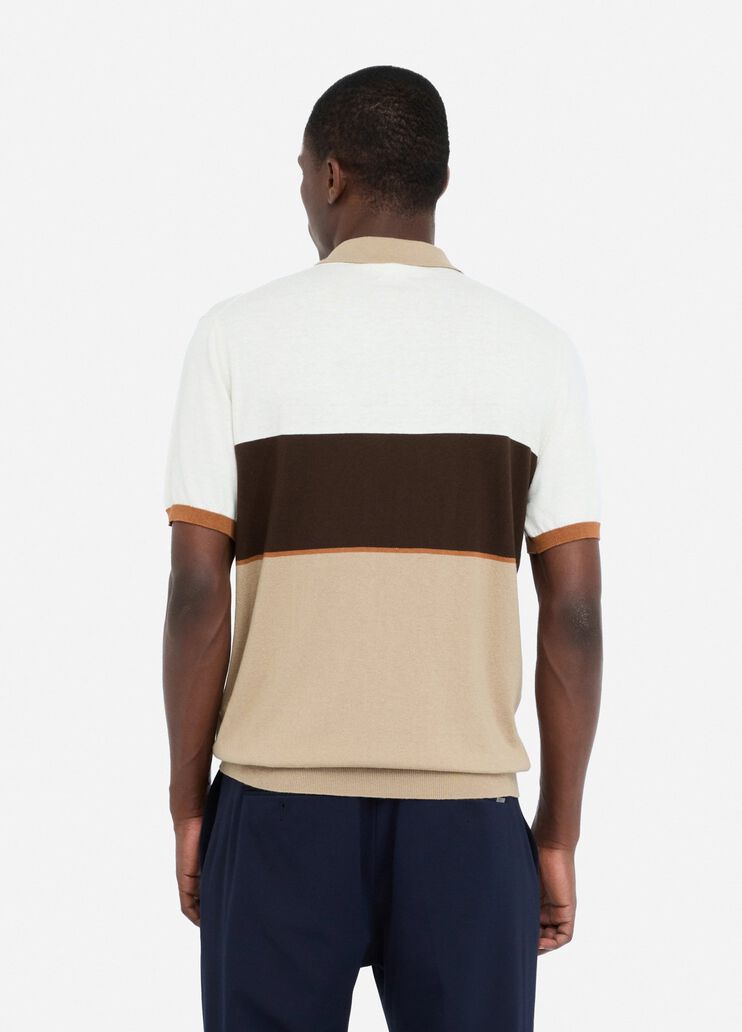 Polo en maille de coton et soie marron Liu Jo - large image number 1 Polo en maille de coton et soie marron Liu Jo - large image number 1