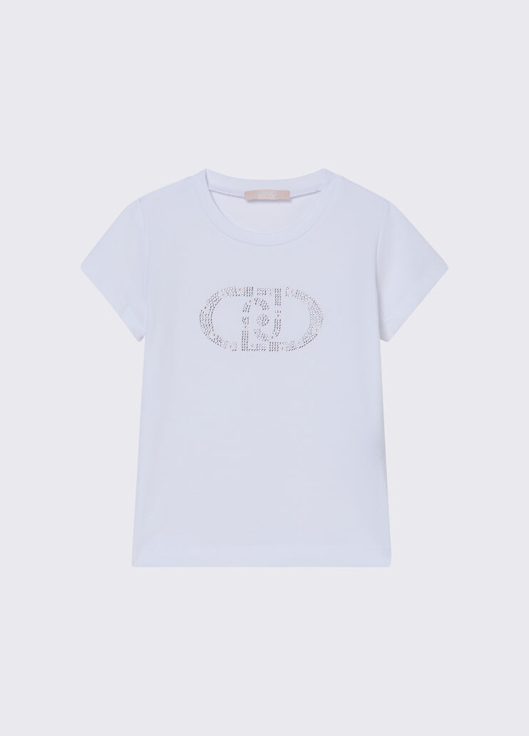 T-shirt con ricami gioiello bianco Liu Jo - medium