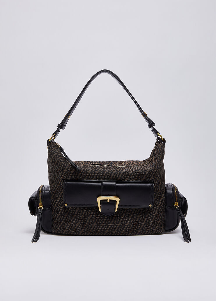 Borsa hobo media monogram testa di moro Liu Jo - medium