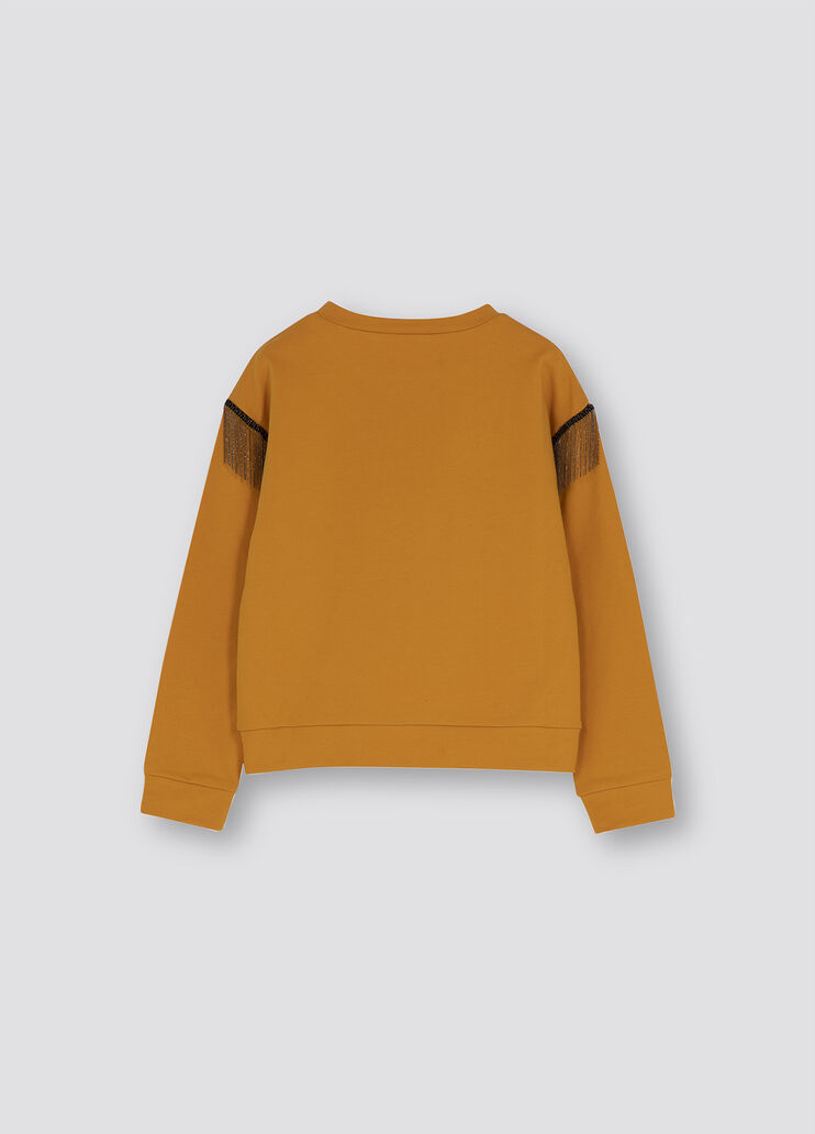 Felpa con frange ocra Liu Jo - large image number 1