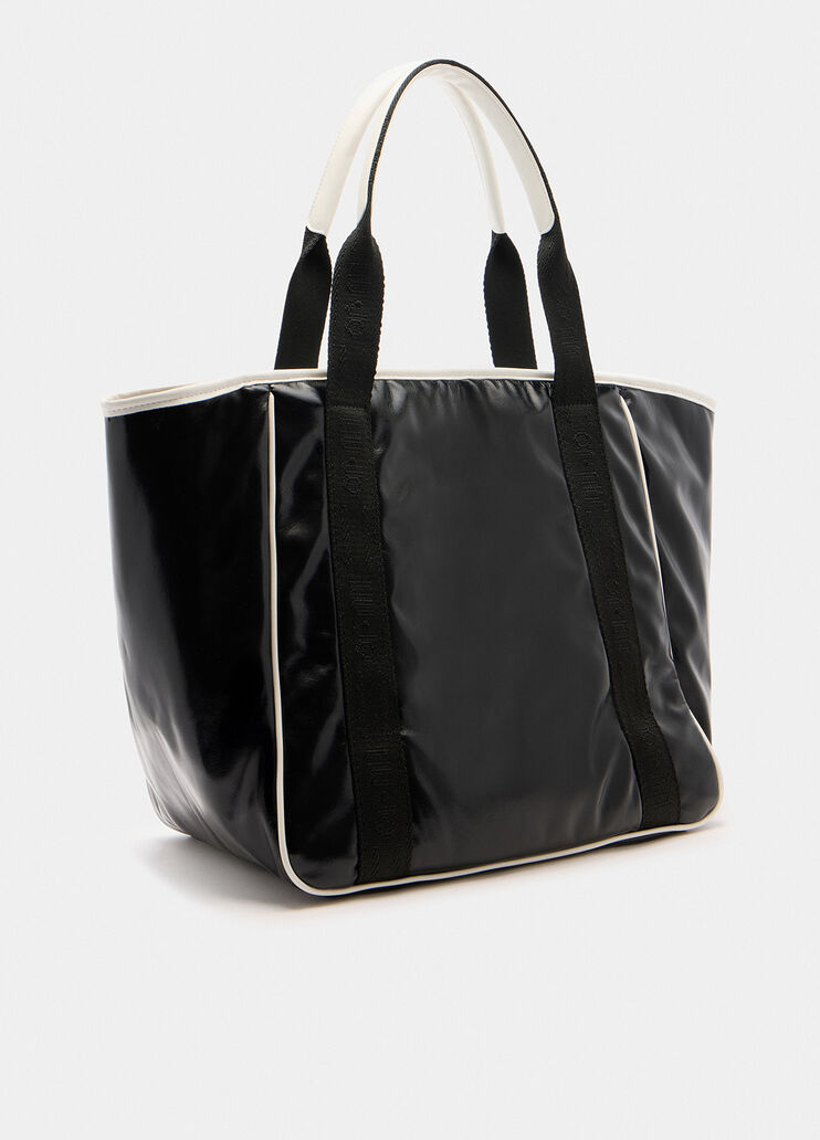 Sac fourre-tout grand format effet brillant noir Liu Jo - large image number 3