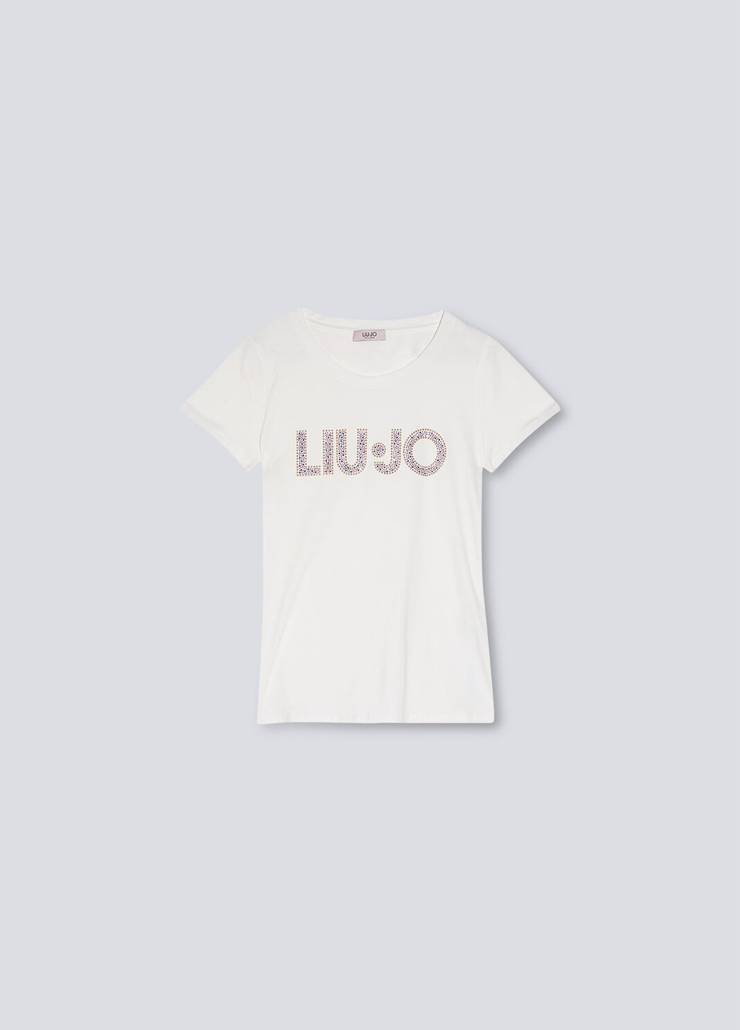 T-shirt with logo and appliqu&eacute;s white wool Liu Jo - large image number 4
