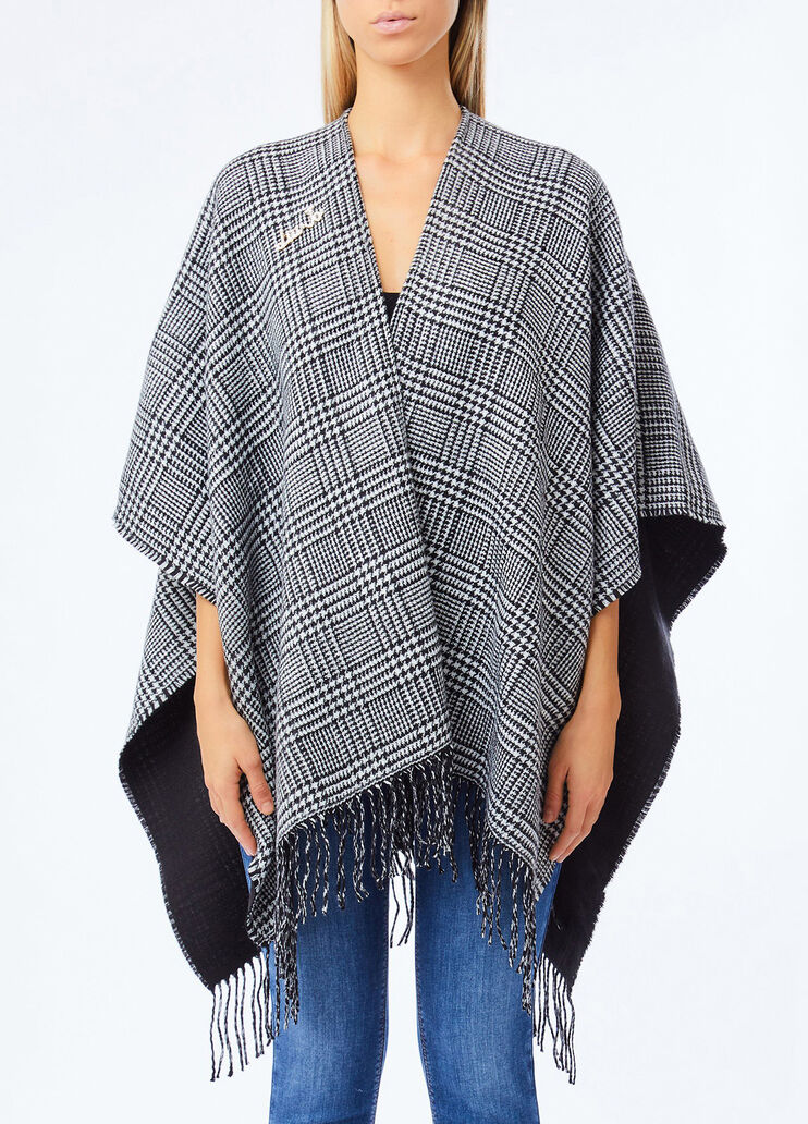 Glen plaid poncho black Liu Jo - medium