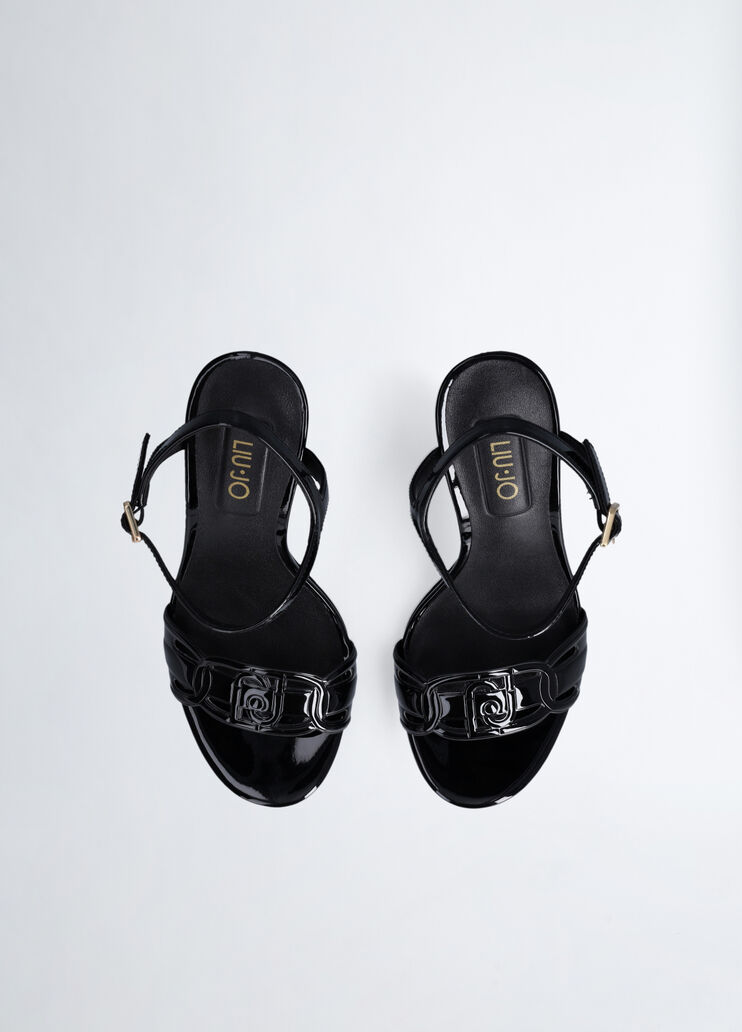 Patent leather heeled sandals black Liu Jo - large image number 3 Patent leather heeled sandals black Liu Jo - large image number 3