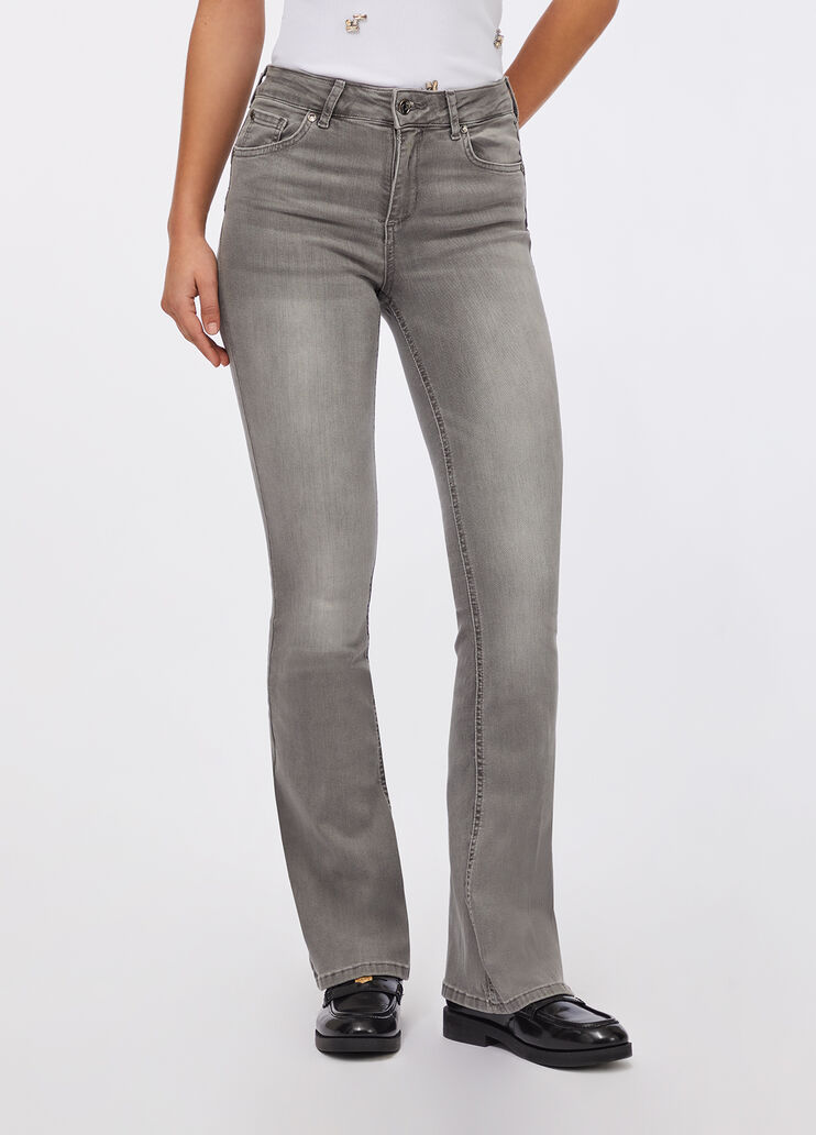 Jean évasé à taille haute denim gris Liu Jo - medium
