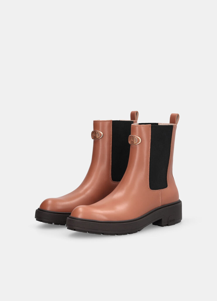 Leather beatles ankle boots beige Liu Jo - large image number 2 Leather beatles ankle boots beige Liu Jo - large image number 2