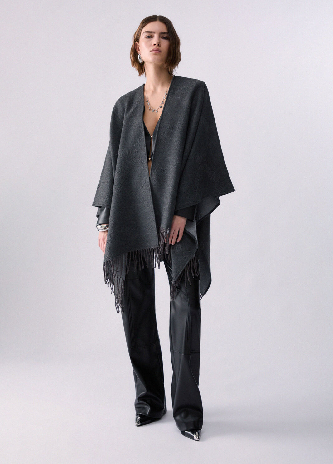 Poncho with embossed logo anthracite Liu Jo - large image number 5